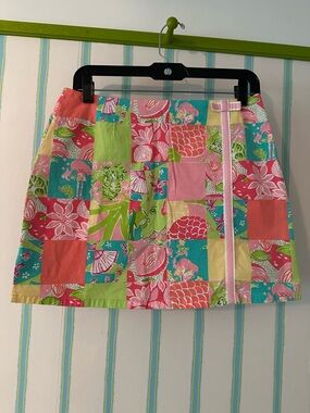 Patchwork Print Mini Skirt in Multi-Color